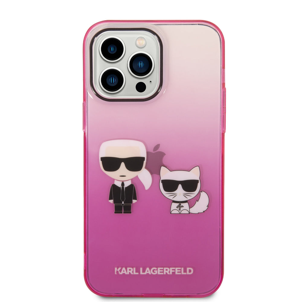 Karl Lagerfeld iPhone 14 Pro Max Hardcase Backcover - K&C - Gradient - Roze-Hoesjes-Ilumina Benelux