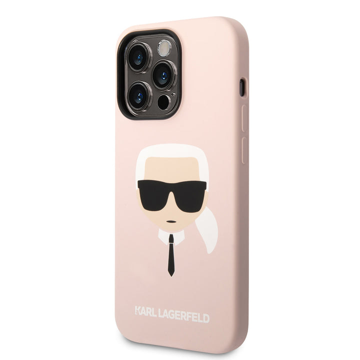 Karl Lagerfeld iPhone 14 Pro Max Hardcase Backcover - Karl's Head - Magsafe Compatible - Roze-Hoesjes-Ilumina Benelux