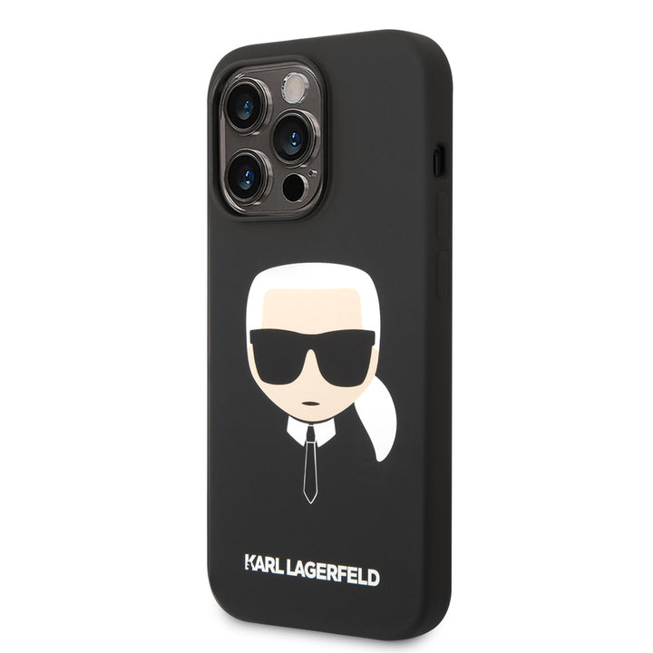 Karl Lagerfeld iPhone 14 Pro Max Hardcase Backcover - Karl's Head - Magsafe Compatible - Zwart-Hoesjes-Ilumina Benelux