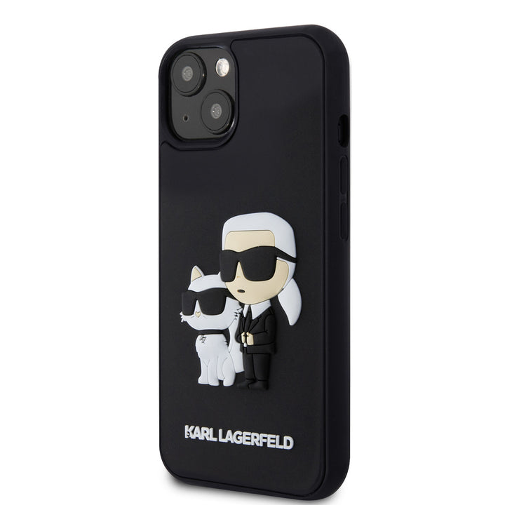 Karl Lagerfeld iPhone 15 & 14 Plus TPU Back Cover hoesje - 3D Rubber - NFT K&C - Zwart-Hoesjes-Ilumina Benelux