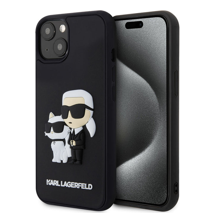 Karl Lagerfeld iPhone 15 & 14 Plus TPU Back Cover hoesje - 3D Rubber - NFT K&C - Zwart-Hoesjes-Ilumina Benelux