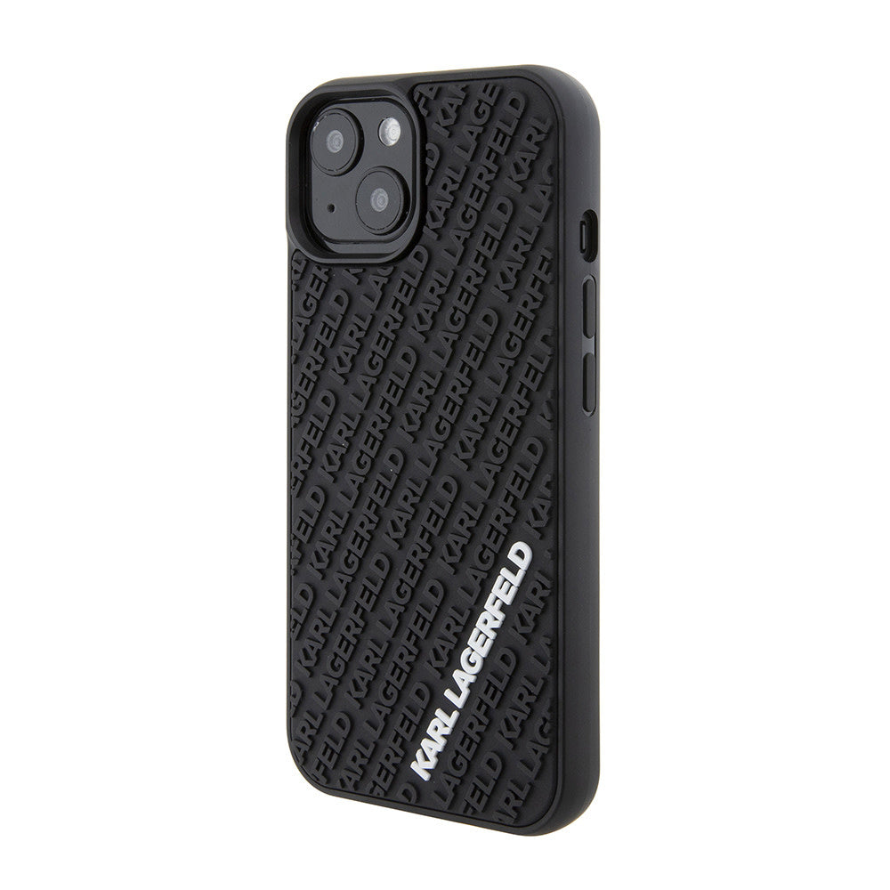 Karl Lagerfeld iPhone 15 Backcover hoesje 3D MULTI LOGO - Zwart-Hoesjes-Ilumina Benelux