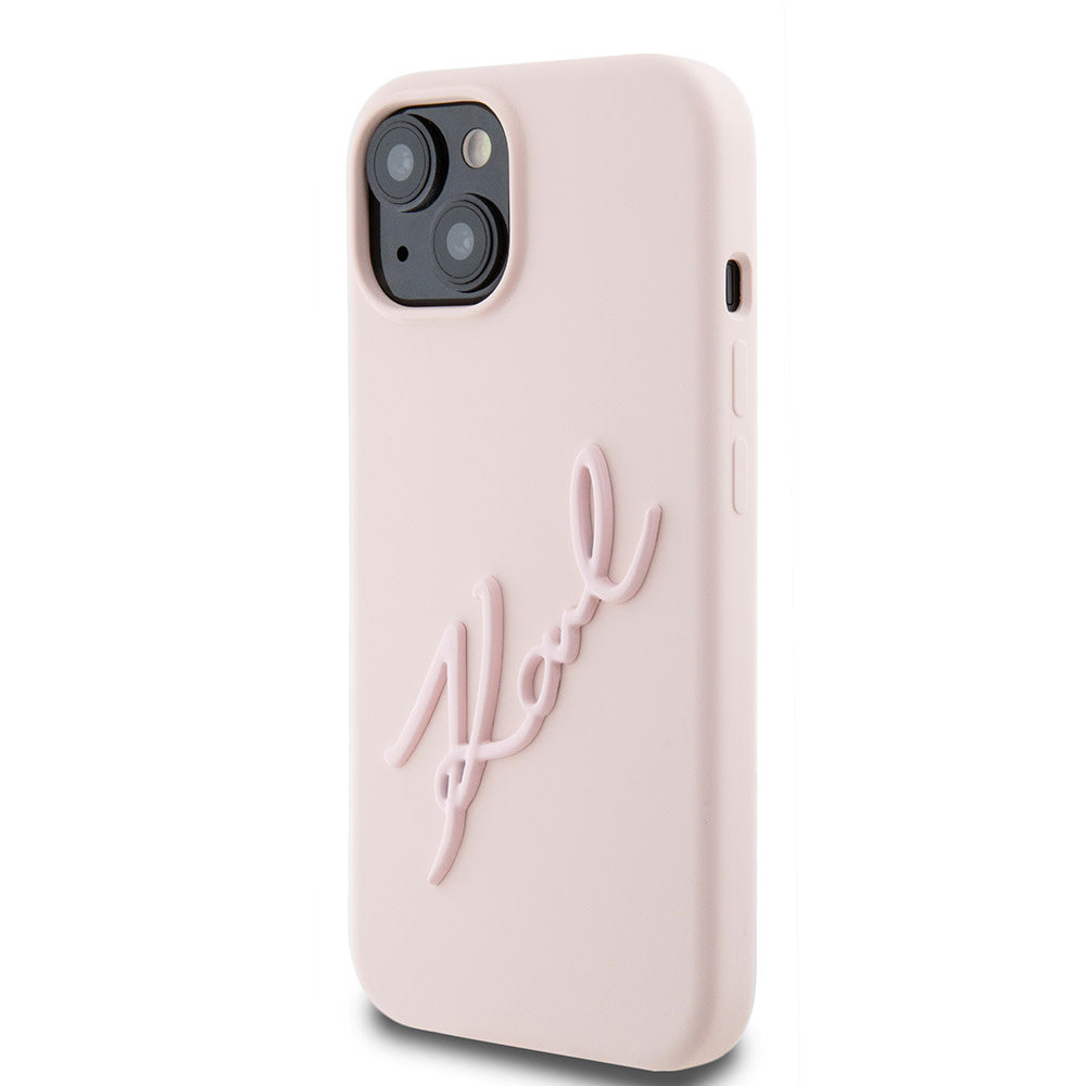 Karl Lagerfeld iPhone 15 Backcover hoesje - Karl Script - Roze-Hoesjes-Ilumina Benelux