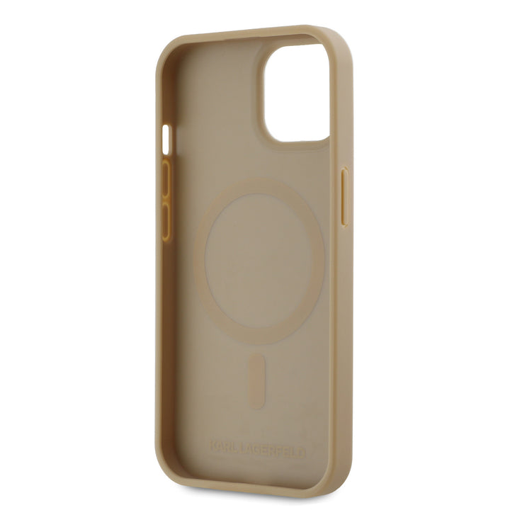 Karl Lagerfeld iPhone 15 Backcover hoesje Magsafe - Karl Heads - Beige-Hoesjes-Ilumina Benelux