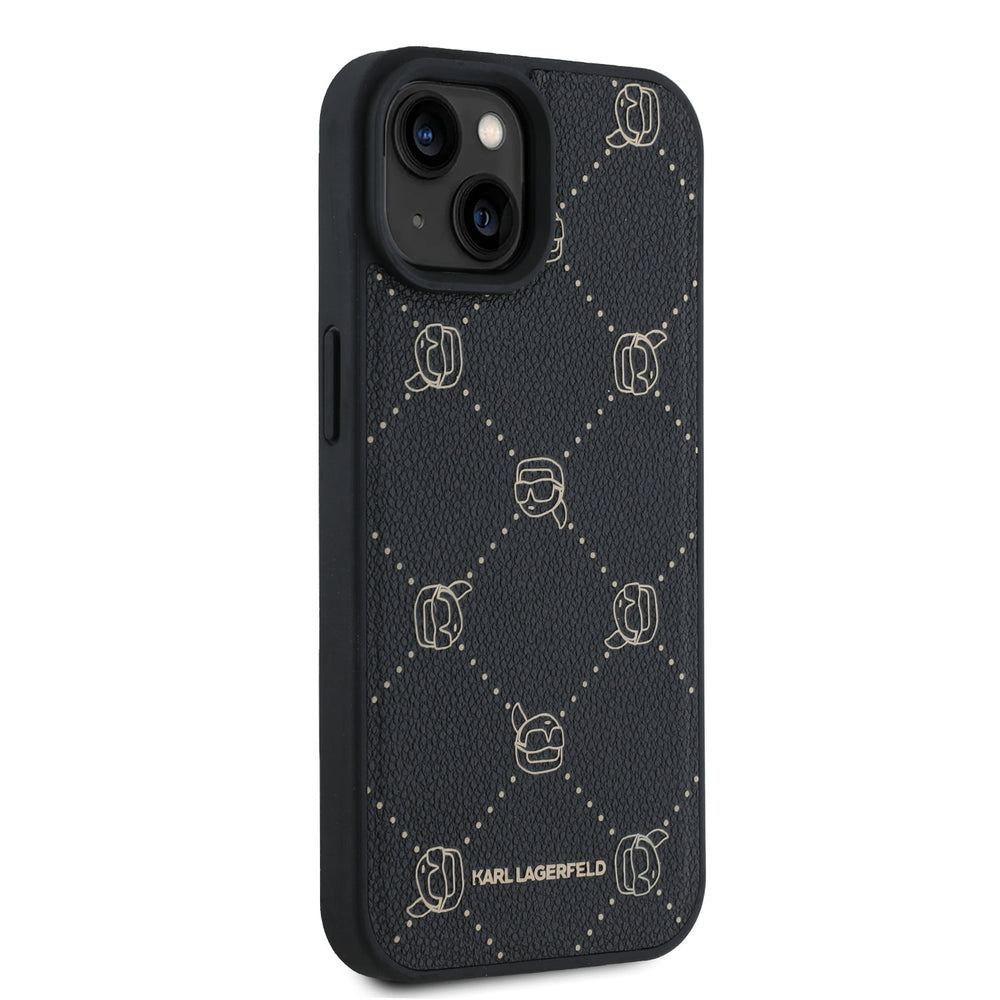 Karl Lagerfeld iPhone 15 Backcover hoesje Magsafe - Karl Heads - Zwart-Hoesjes-Ilumina Benelux
