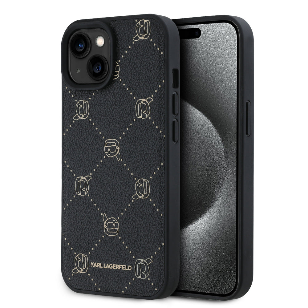 Karl Lagerfeld iPhone 15 Backcover hoesje Magsafe - Karl Heads - Zwart-Hoesjes-Ilumina Benelux