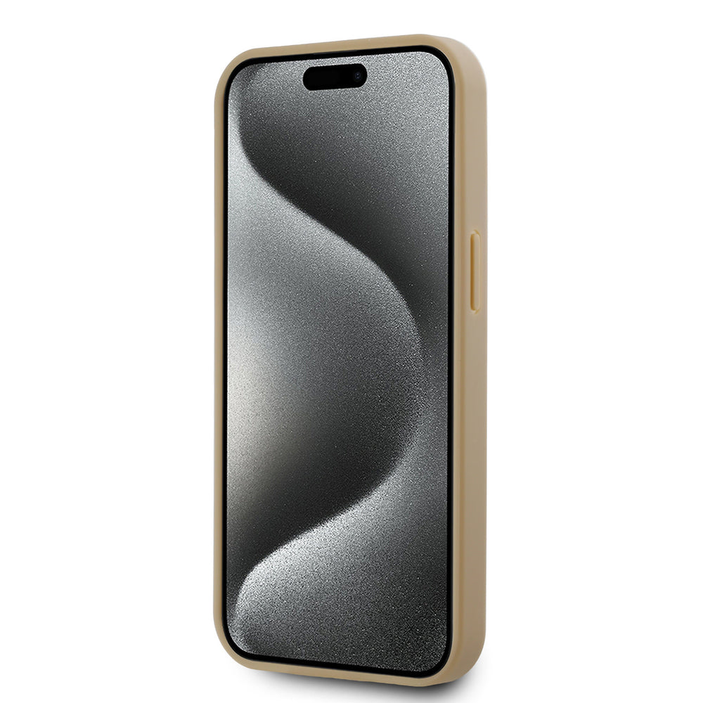 Karl Lagerfeld iPhone 15 Backcover hoesje Magsafe pu - hot stamp - Beige-Hoesjes-Ilumina Benelux