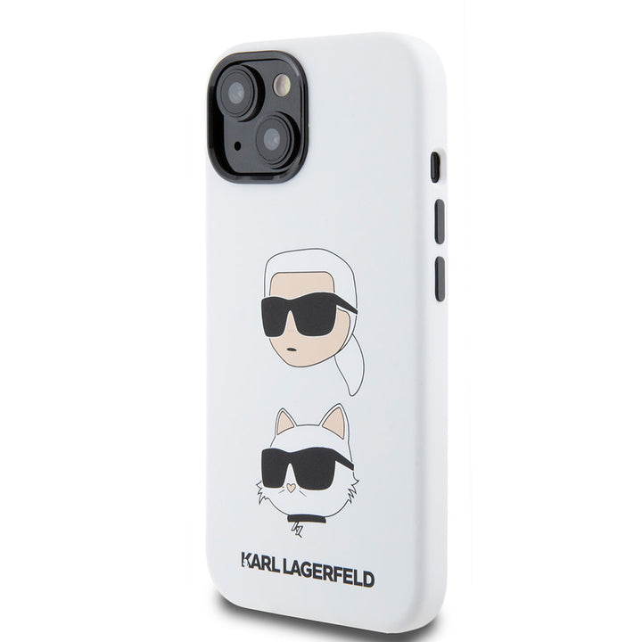 Karl Lagerfeld iPhone 15 Backcover hoesje SILICONE KC - Wit-Hoesjes-Ilumina Benelux