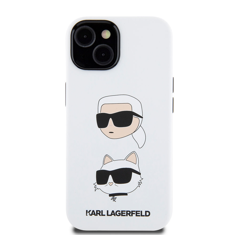Karl Lagerfeld iPhone 15 Backcover hoesje SILICONE KC - Wit-Hoesjes-Ilumina Benelux