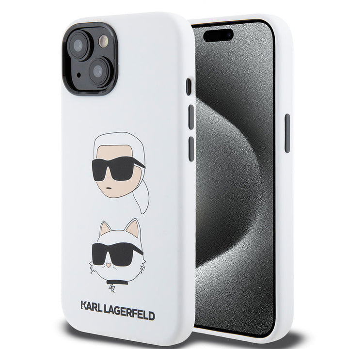 Karl Lagerfeld iPhone 15 Backcover hoesje SILICONE KC - Wit-Hoesjes-Ilumina Benelux