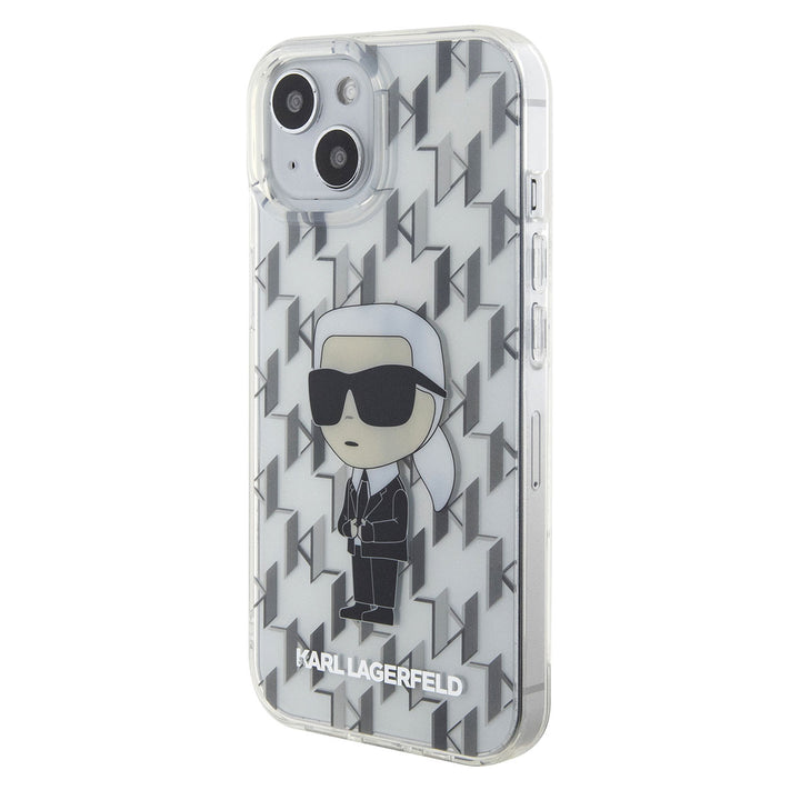 Karl Lagerfeld iPhone 15 Hardcase Backcover Ikonik Monogram - Transparant-Hoesjes-Ilumina Benelux