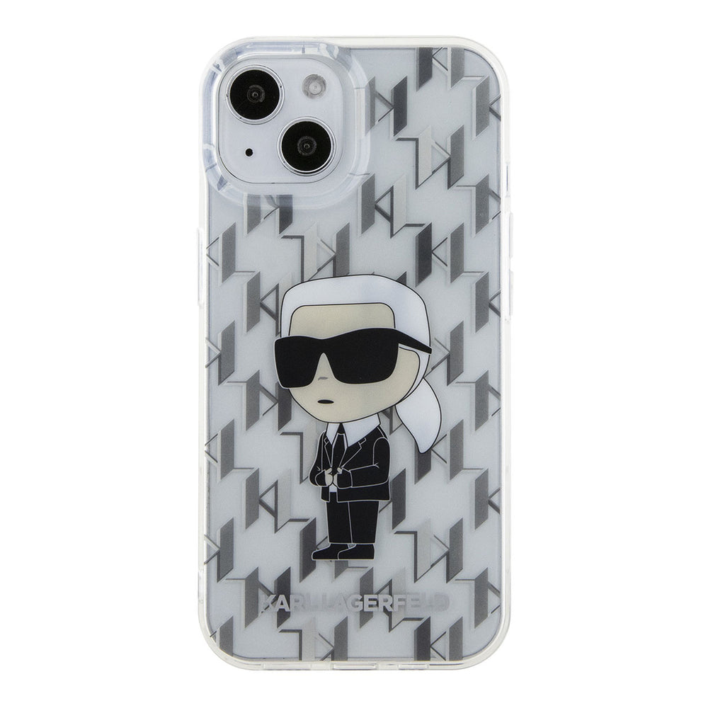 Karl Lagerfeld iPhone 15 Hardcase Backcover Ikonik Monogram - Transparant-Hoesjes-Ilumina Benelux