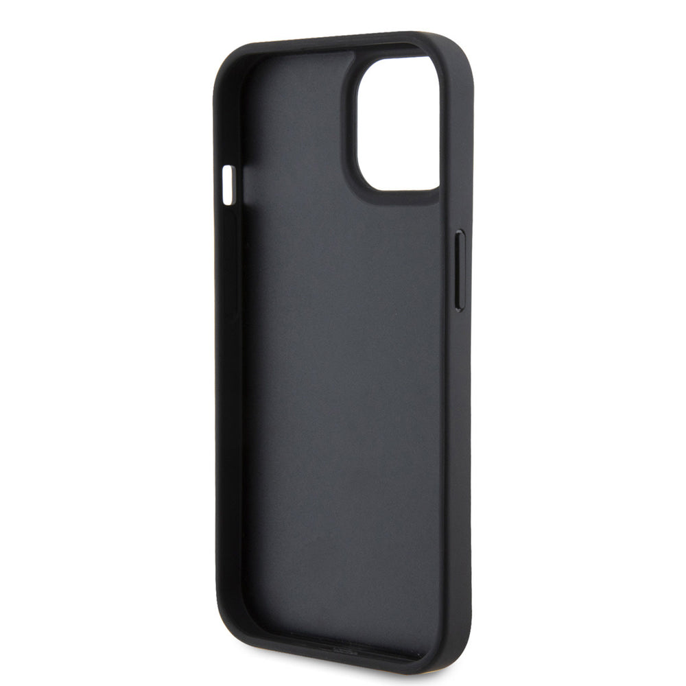 Karl Lagerfeld iPhone 15 Hardcase hoesje - Hot Stamp - KL Metal Logo - Monogram - Zwart-Hoesjes-Ilumina Benelux