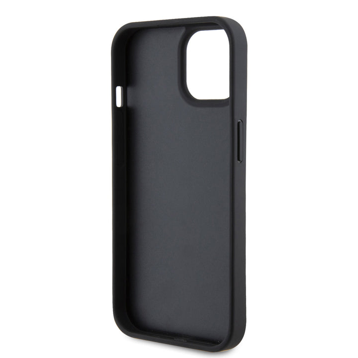 Karl Lagerfeld iPhone 15 Hardcase hoesje - Hot Stamp - KL Metal Logo - Monogram - Zwart-Hoesjes-Ilumina Benelux