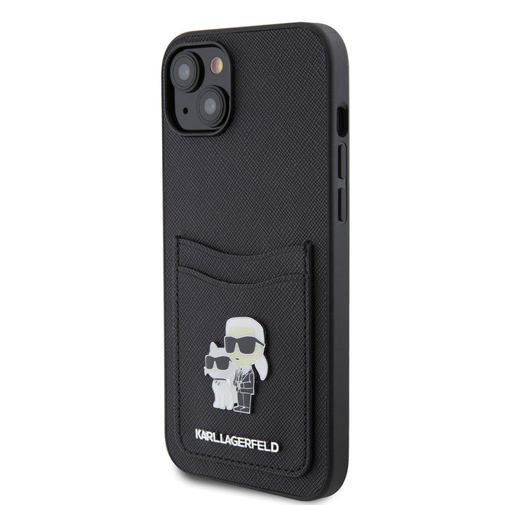 Karl Lagerfeld iPhone 15 Plus & 14 Plus Back Cover hoesje SAFFIANO - Zwart-Hoesjes-Ilumina Benelux
