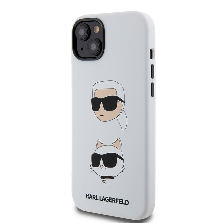 Karl Lagerfeld iPhone 15 Plus & 14 Plus Backcover hoesje SILICONE K&C - Wit-Hoesjes-Ilumina Benelux