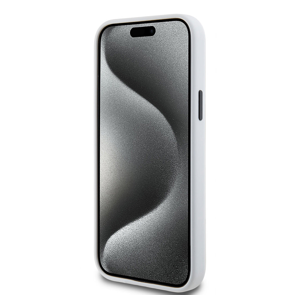 Karl Lagerfeld iPhone 15 Plus & 14 Plus Backcover hoesje SILICONE K&C - Wit-Hoesjes-Ilumina Benelux