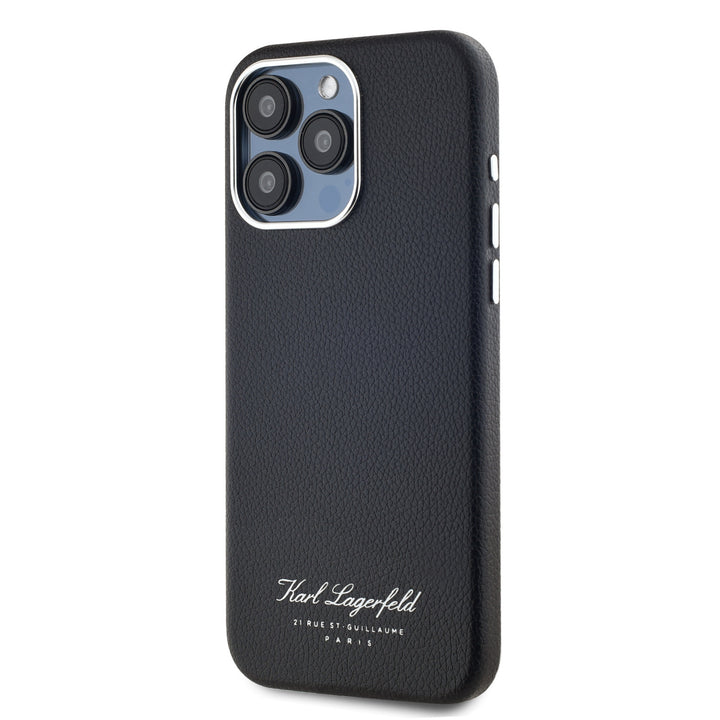 Karl Lagerfeld iPhone 15 Pro Backcover hoesje FW pu Hotel RSG - Zwart-Hoesjes-Ilumina Benelux