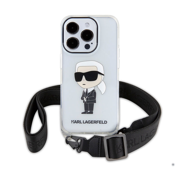 Karl Lagerfeld iPhone 15 Pro Backcover hoesje IML IKONIK CROSSBODY - Transparant-Hoesjes-Ilumina Benelux