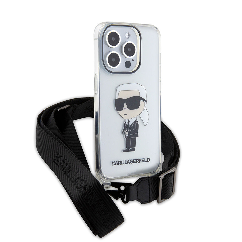 Karl Lagerfeld iPhone 15 Pro Backcover hoesje IML IKONIK CROSSBODY - Transparant-Hoesjes-Ilumina Benelux