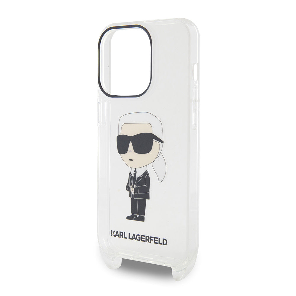 Karl Lagerfeld iPhone 15 Pro Backcover hoesje IML IKONIK CROSSBODY - Transparant-Hoesjes-Ilumina Benelux