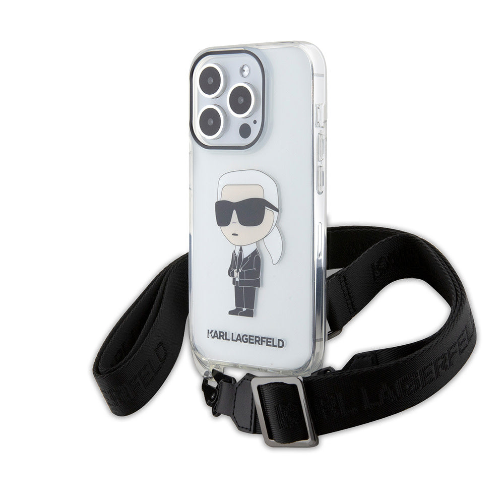 Karl Lagerfeld iPhone 15 Pro Backcover hoesje IML IKONIK CROSSBODY - Transparant-Hoesjes-Ilumina Benelux