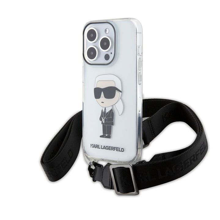 Karl Lagerfeld iPhone 15 Pro Backcover hoesje IML IKONIK CROSSBODY - Transparant-Hoesjes-Ilumina Benelux