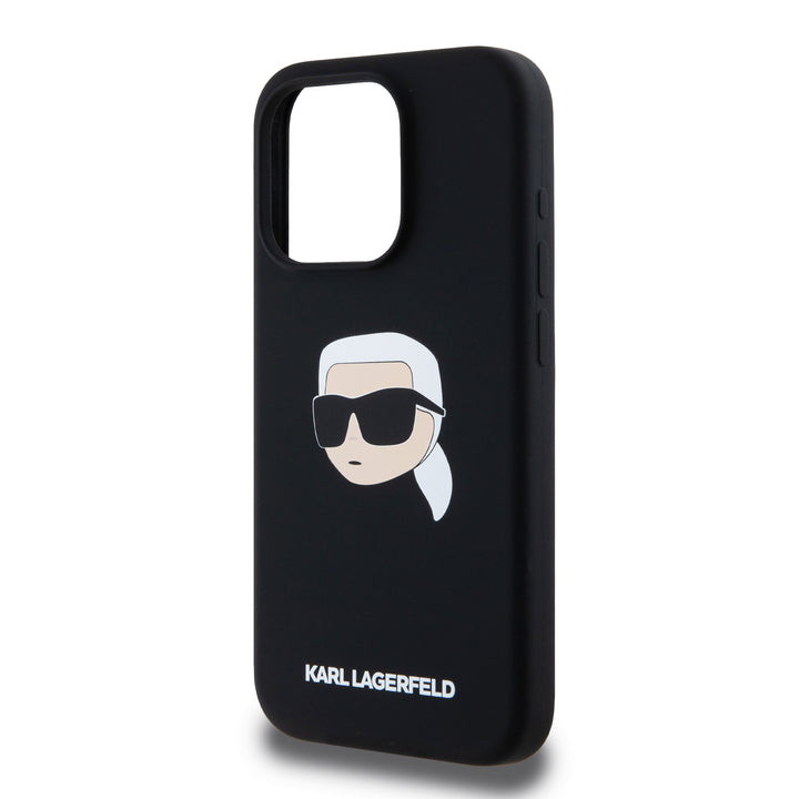Karl Lagerfeld iPhone 15 Pro Backcover hoesje Magsafe - Karl Print - Zwart-Hoesjes-Ilumina Benelux
