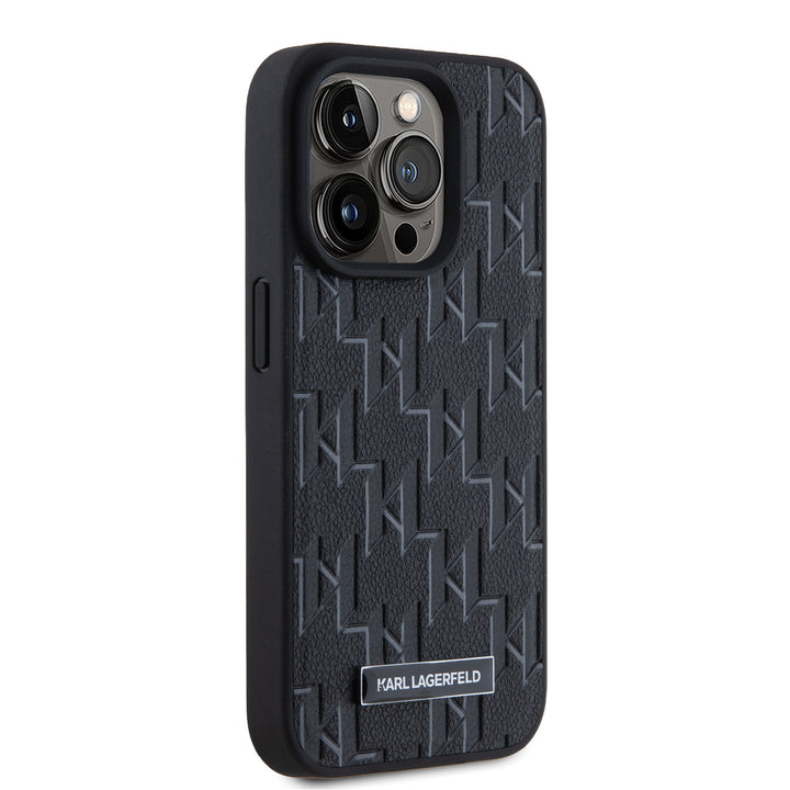 Karl Lagerfeld iPhone 15 Pro Backcover hoesje Magsafe pu - hot stamp - Zwart-Hoesjes-Ilumina Benelux