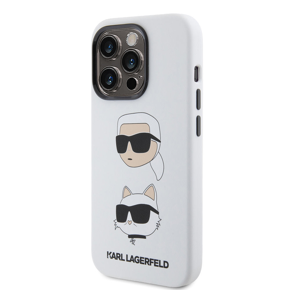Karl Lagerfeld iPhone 15 Pro Backcover hoesje SILICONE K&C - Wit-Hoesjes-Ilumina Benelux