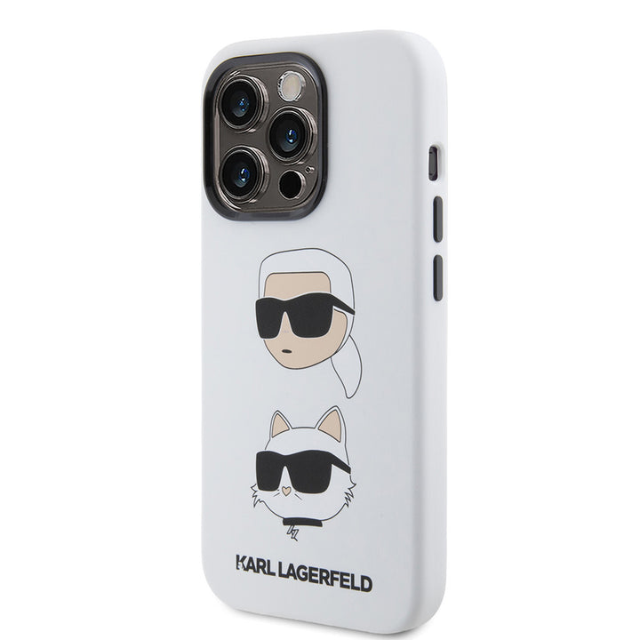 Karl Lagerfeld iPhone 15 Pro Backcover hoesje SILICONE K&C - Wit-Hoesjes-Ilumina Benelux