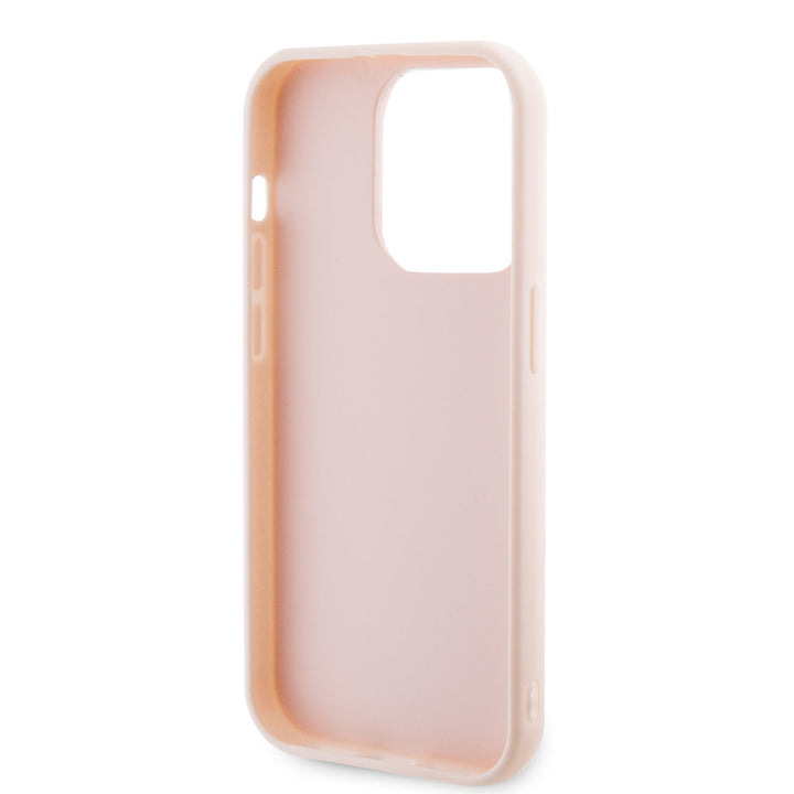 Karl Lagerfeld iPhone 15 Pro Hardcase hoesje - 3D Glitter Logo - Roze-Hoesjes-Ilumina Benelux