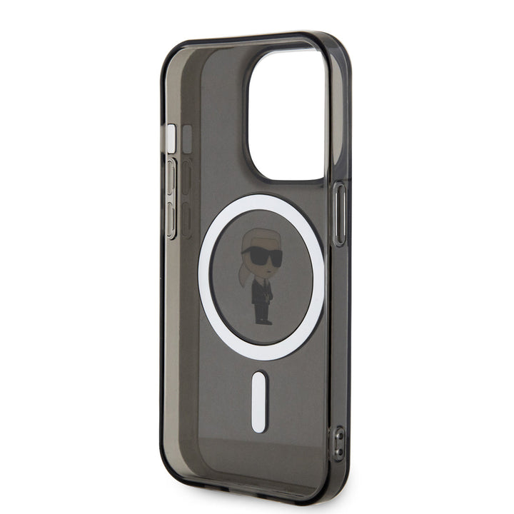 Karl Lagerfeld iPhone 15 Pro Hardcase hoesje - Magsafe Compatible - Ikonik - Zwart-Hoesjes-Ilumina Benelux