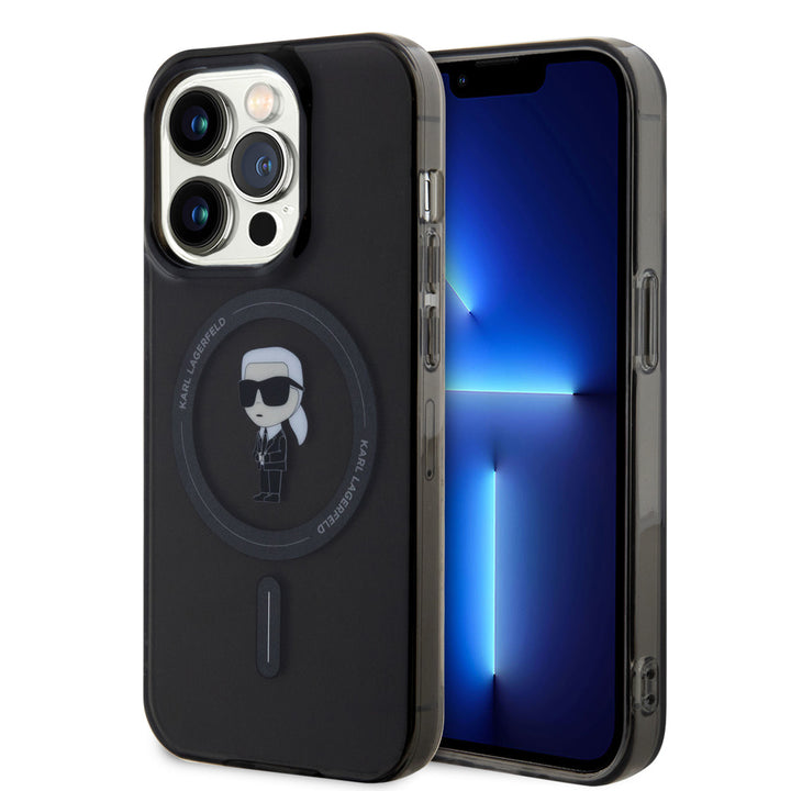 Karl Lagerfeld iPhone 15 Pro Hardcase hoesje - Magsafe Compatible - Ikonik - Zwart-Hoesjes-Ilumina Benelux