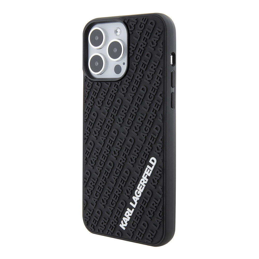 Karl Lagerfeld iPhone 15 Pro Max Backcover hoesje 3D MULTI LOGO - Zwart-Hoesjes-Ilumina Benelux