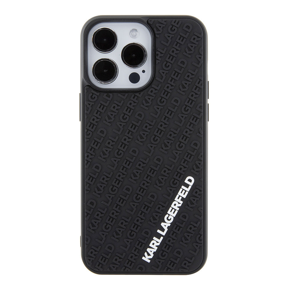 Karl Lagerfeld iPhone 15 Pro Max Backcover hoesje 3D MULTI LOGO - Zwart-Hoesjes-Ilumina Benelux
