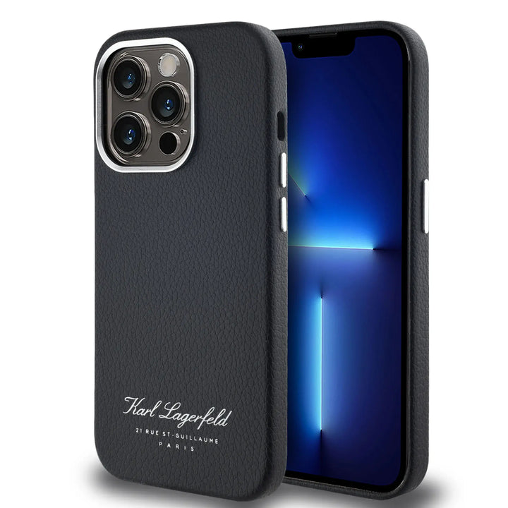 Karl Lagerfeld iPhone 15 Pro Max Backcover hoesje FW pu Hotel RSG - Zwart-Hoesjes-Ilumina Benelux