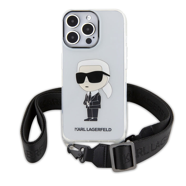 Karl Lagerfeld iPhone 15 Pro Max Backcover hoesje IML IKONIK CROSSBODY - Transparant-Hoesjes-Ilumina Benelux