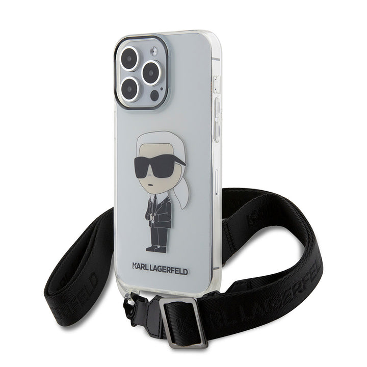 Karl Lagerfeld iPhone 15 Pro Max Backcover hoesje IML IKONIK CROSSBODY - Transparant-Hoesjes-Ilumina Benelux