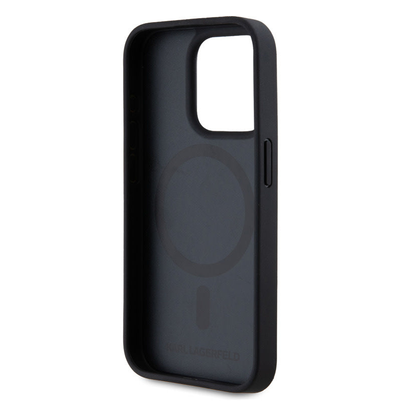 Karl Lagerfeld iPhone 15 Pro Max Backcover hoesje - Magsafe - Hot stamps - Zwart-Hoesjes-Ilumina Benelux
