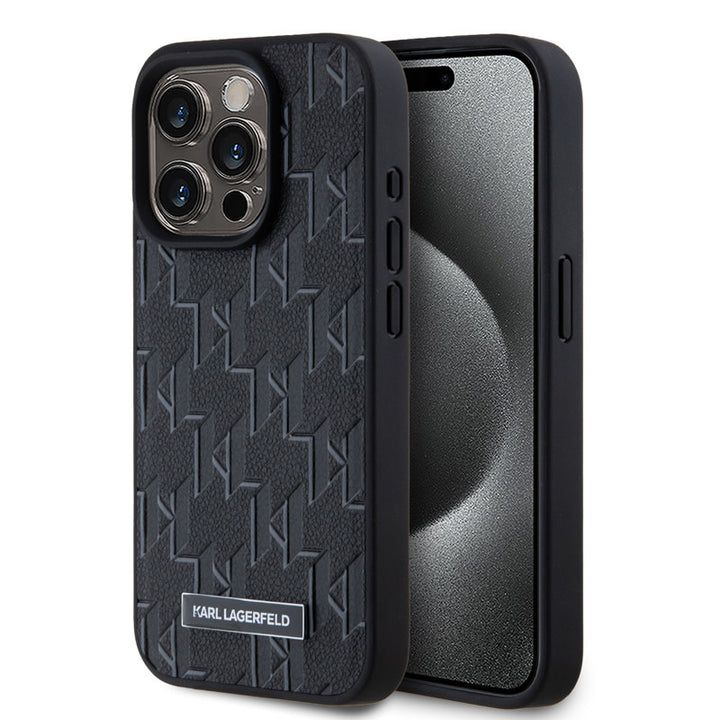 Karl Lagerfeld iPhone 15 Pro Max Backcover hoesje - Magsafe - Hot stamps - Zwart-Hoesjes-Ilumina Benelux
