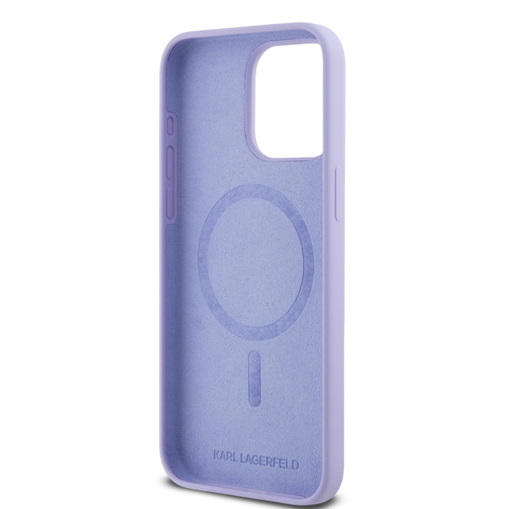 Karl Lagerfeld iPhone 15 Pro Max Backcover hoesje Magsafe - KC head Ring - Paars-Hoesjes-Ilumina Benelux