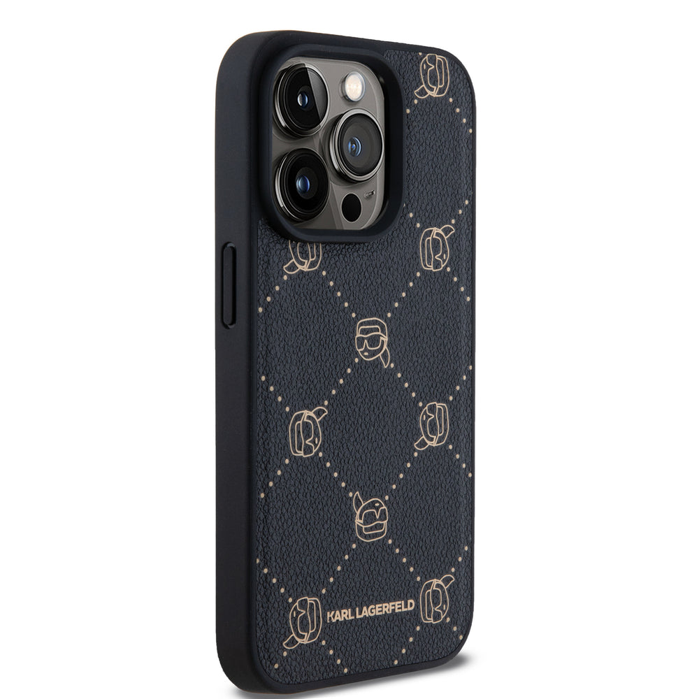 Karl Lagerfeld iPhone 15 Pro Max Backcover hoesje Magsafe - Karl Heads - Zwart-Hoesjes-Ilumina Benelux