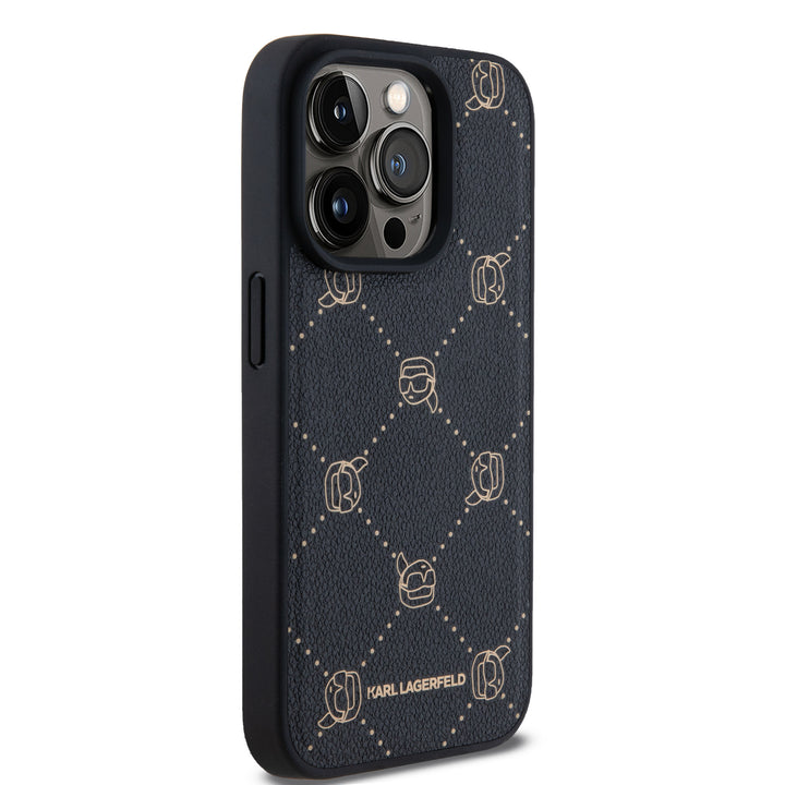 Karl Lagerfeld iPhone 15 Pro Max Backcover hoesje Magsafe - Karl Heads - Zwart-Hoesjes-Ilumina Benelux