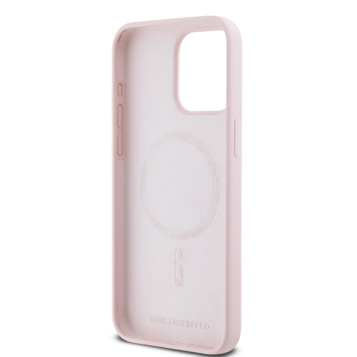 Karl Lagerfeld iPhone 15 Pro Max Backcover hoesje Magsafe - double heads print - Roze-Hoesjes-Ilumina Benelux