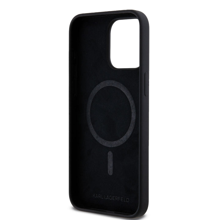 Karl Lagerfeld iPhone 15 Pro Max Backcover hoesje Magsafe - double heads print - Zwart-Hoesjes-Ilumina Benelux