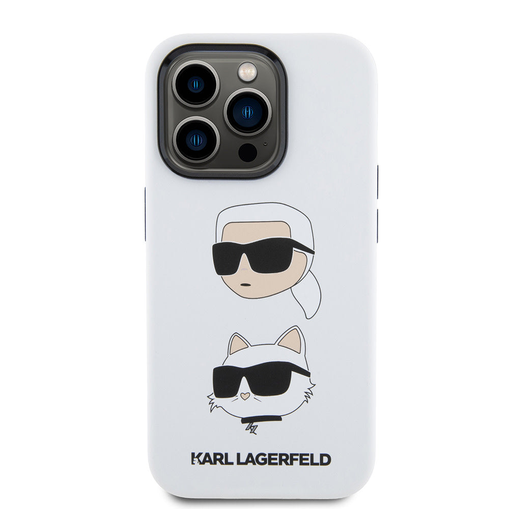 Karl Lagerfeld iPhone 15 Pro Max Backcover hoesje SILICONE K&C - Wit-Hoesjes-Ilumina Benelux