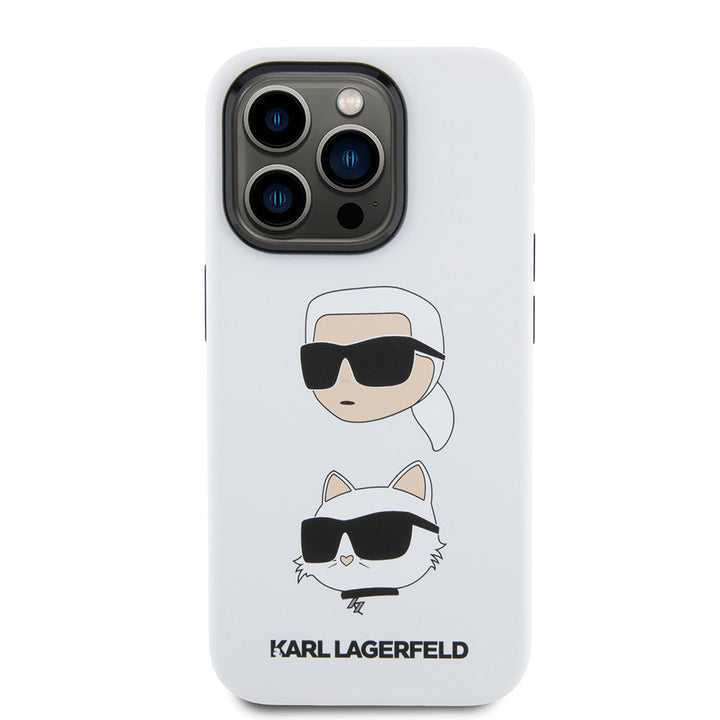 Karl Lagerfeld iPhone 15 Pro Max Backcover hoesje SILICONE K&C - Wit-Hoesjes-Ilumina Benelux