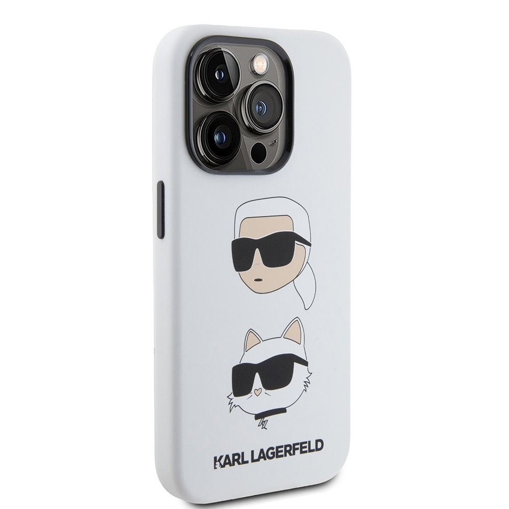Karl Lagerfeld iPhone 15 Pro Max Backcover hoesje SILICONE K&C - Wit-Hoesjes-Ilumina Benelux
