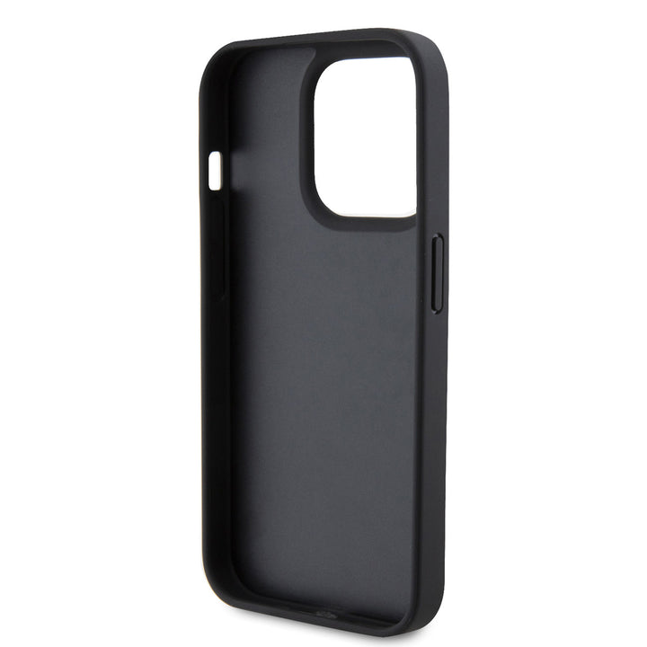 Karl Lagerfeld iPhone 15 Pro Max Hardcase hoesje - Hot Stamp - KL Metal Logo - Monogram - Zwart-Hoesjes-Ilumina Benelux